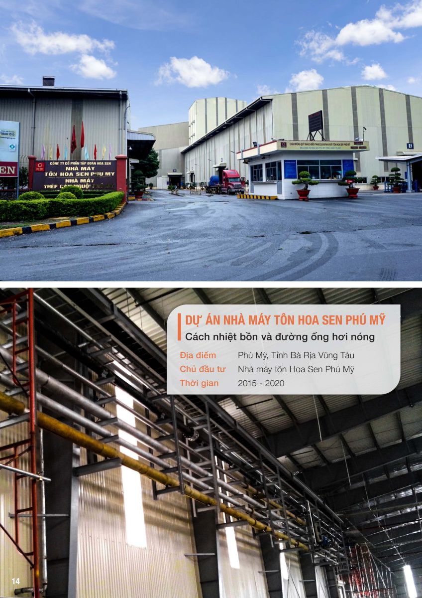 Dự án cách nhiệt nhà máy Tôn Hoa Sen Phú Mỹ - Phú Khang Tech